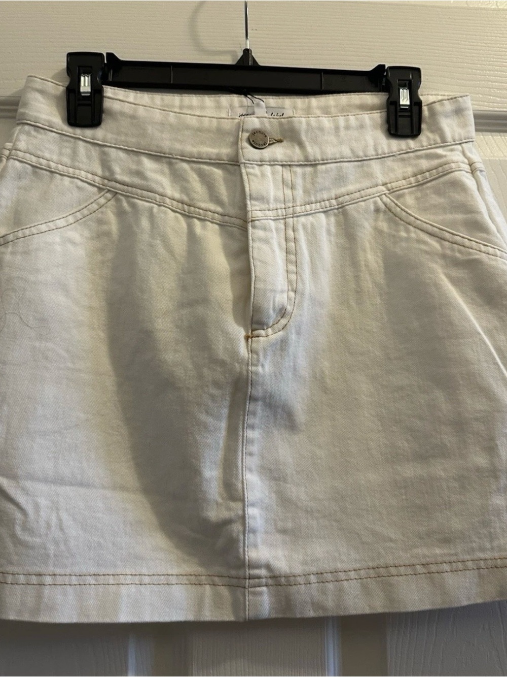 Jacqui E White Denim Skort